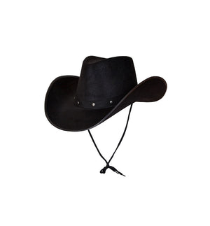 Adult Texan Wild West Country Cowgirl Cowboy Hat - Black with Band