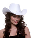 Adult Texan Wild West Country Cowgirl Cowboy Hat - White with Band