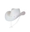 Adult Texan Wild West Country Cowgirl Cowboy Hat - White with Band