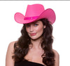 Adult Texan Wild West Country Cowgirl Cowboy Hat - Hot Pink with Band