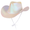 Adult White Iridescent Texan Cowgirl Hat Cowboy Wild West Taylor Swift