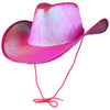 Adult Hot Pink Iridescent Texan Cowgirl Hat Cowboy Wild West Taylor Swift