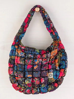 Natural Life Puffy Fit-It-All Bag - Dark Floral Garden