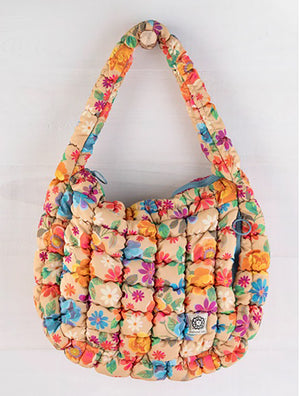 Natural Life Puffy Fit-It-All Bag - Painted Floral Taupe