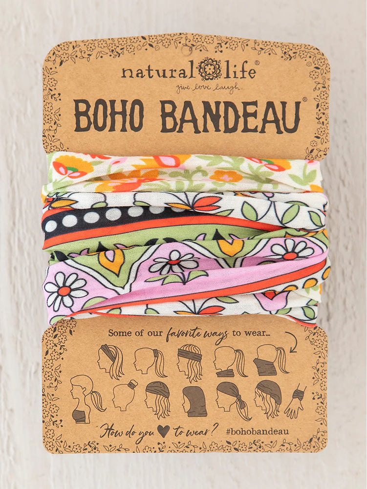 Natural Life Women's Boho Bandeau - Lilac Orange Border