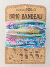 Natural Life Women's Boho Bandeau Headband - Blue Watercolour Patchwork