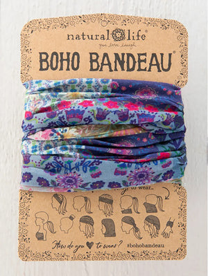 Natural Life Women's Boho Bandeau Headband - Blue Patchwork