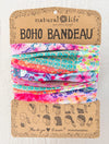 Natural Life Women's Boho Bandeau Headband - Pink Watercolour Patchwork