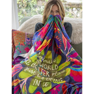 Natural Life Cozy Throw Blanket - You Make The World A Better Place