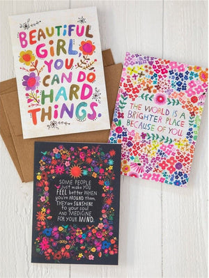 Natural Life Greeting Card Bundle Set of 3 - Beautiful Girl