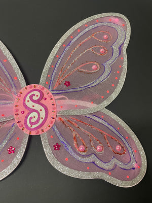 Designed By Sarah - Bespoke Personalised Hand Decorated Pink Fairy Wings