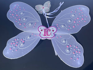 Designed By Sarah - Bespoke Personalised Hand Decorated White Fairy Wings