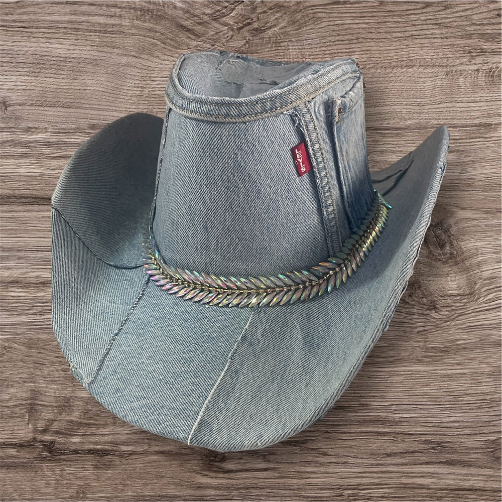 Designed By Sarah - Adult Recycled Levi Denim Texan Cowgirl Hat