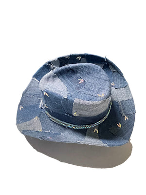 Designed By Sarah - Adult Recycled Denim Texan Cowgirl Hat With Rhinestones