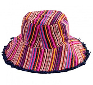 Natural Life Hat - Fuchsia Stripes