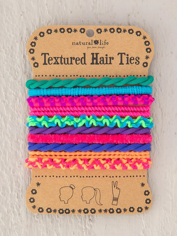 Natural Life Textured Hair Ties, Set of 10 - Rainbow