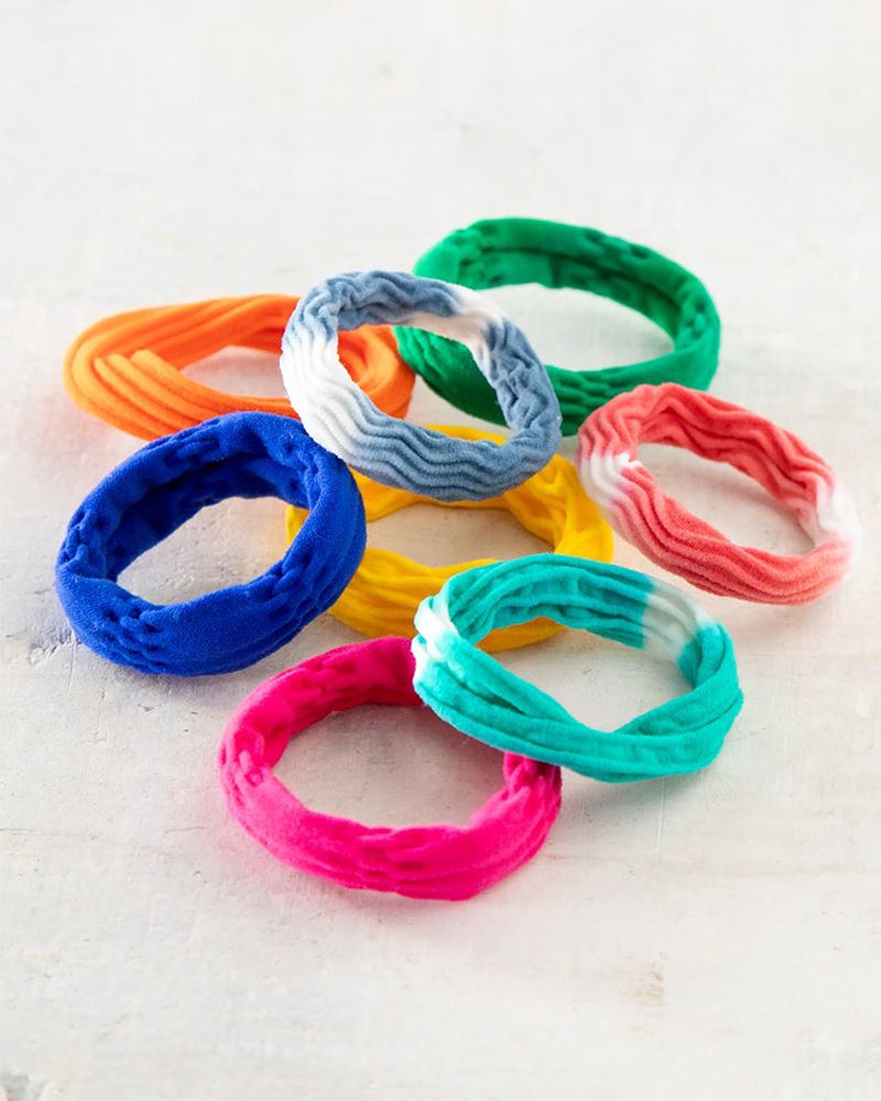 Natural Life On The Run Hair Tie, Set of 8 - Bright