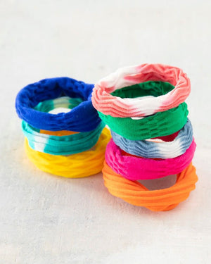 Natural Life On The Run Hair Tie, Set of 8 - Bright