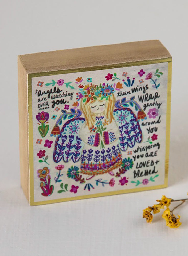 Natural Life Tiny Block Keepsake - Angels Watching