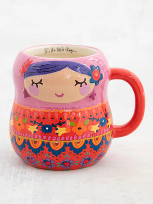 Natural Life Folk Art Coffee Mug - Vera The Nesting Doll