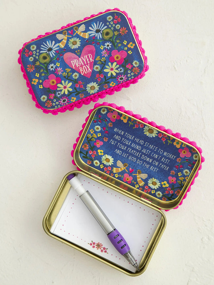 Natural Life Tin Prayer Box - Denim