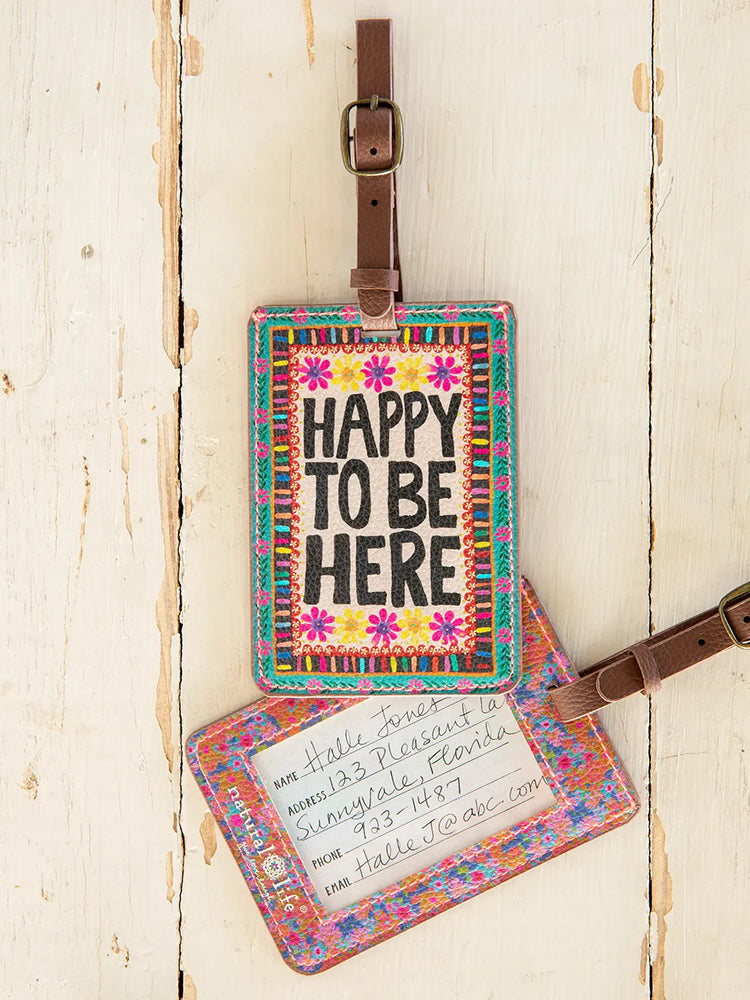 Natural Life Travel Happy Luggage Tag - Happy