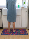 Natural Life Comfy Kitchen Standing Mat - Navy Folk Flower