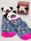 Natural Life Boxed Cozy Critter Socks - Cream Dog