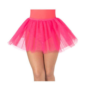 80's Retro Neon Pink Fishnet Tutu 3 layer - 35cm