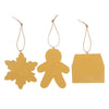 Set of 3 Hanging Gingerbread Decorations