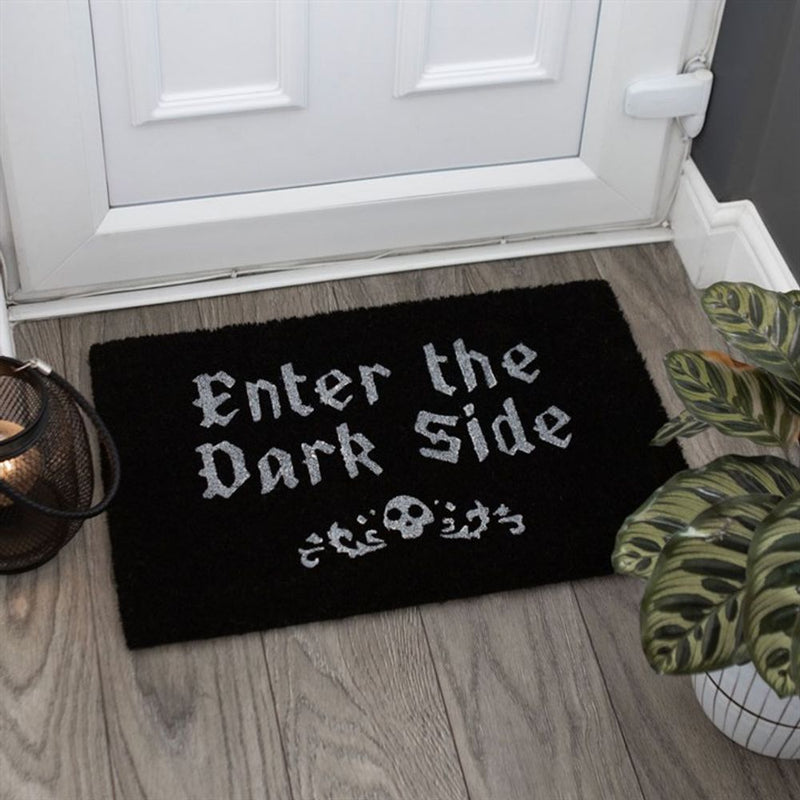 Black Enter The Dark Side Coir Doormat