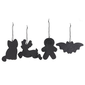 Set of 4 Black Creepy Skeleton Cookie Ornaments