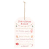 Sugarplum Fun Christmas Rules Hanging Sign