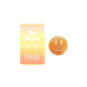 Be Brave Yellow Jade Happy Face Crystal