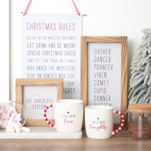 30cm Christmas Rules Metal Hanging Sign