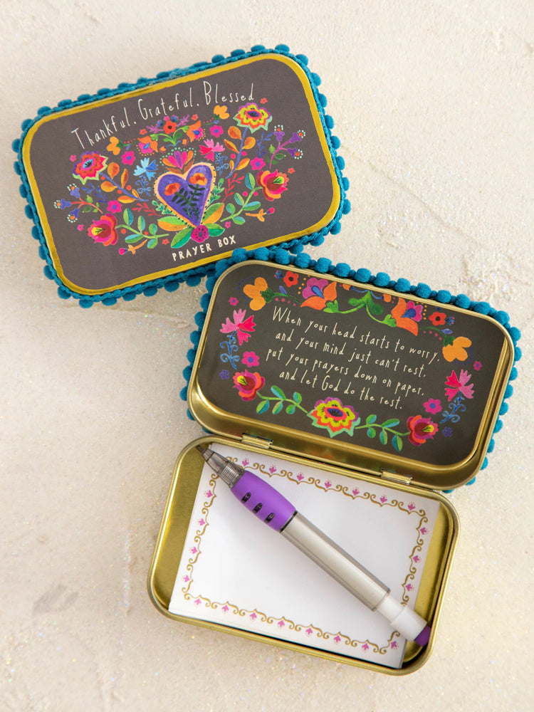 Natural Life Tin Prayer Box - Thankful Grateful