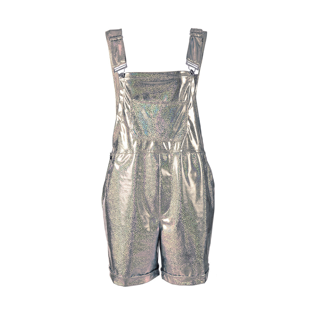 Holographic Metallic look Unisex Festival Dungarees