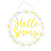 Hello Spring Hanging Daisy Wreath Decoration