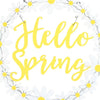 Hello Spring Hanging Daisy Wreath Decoration